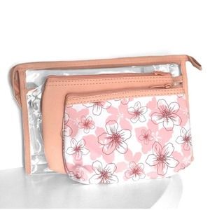 Adorable 3 Piece Makeup Cosmetic Travel Home Makeup Bag Cosmetic Bag Set